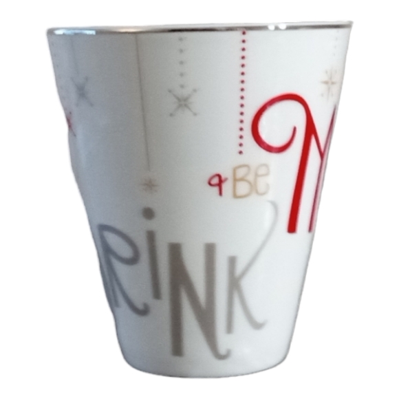 Lenox Holiday Mug Eat Drink Be Merry White Red Silver 12 oz - Picture 6 of 9